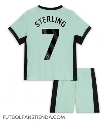 Chelsea Raheem Sterling #7 Tercera Equipación Niños 2023-24 Manga Corta (+ Pantalones cortos)